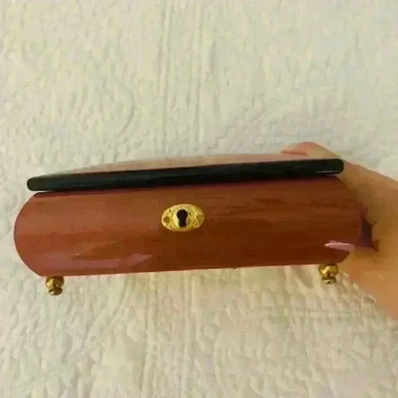 VTG By Reuge Romance Wood Jewerly Music Box